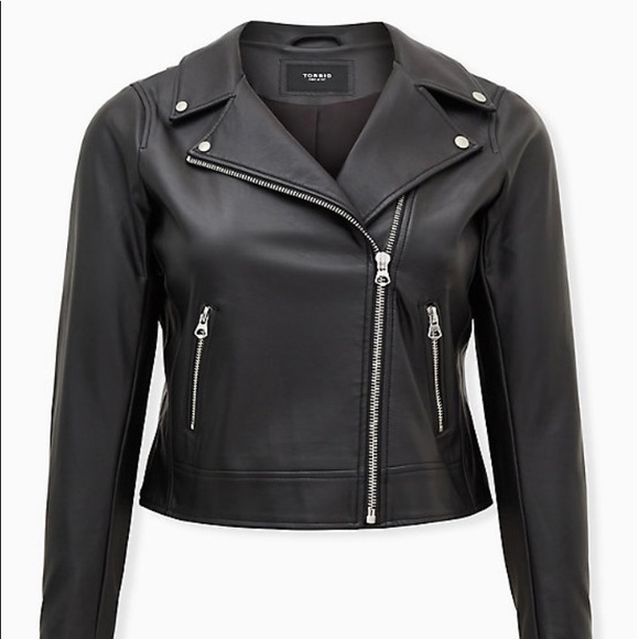 Black Faux Leather Moto Jacket - Picture 1 of 2
